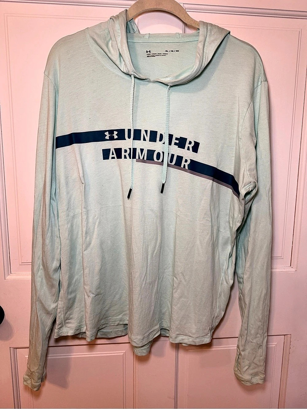 Under Armour Graphic Wordmark Pullover Hoodie Women's XL Green